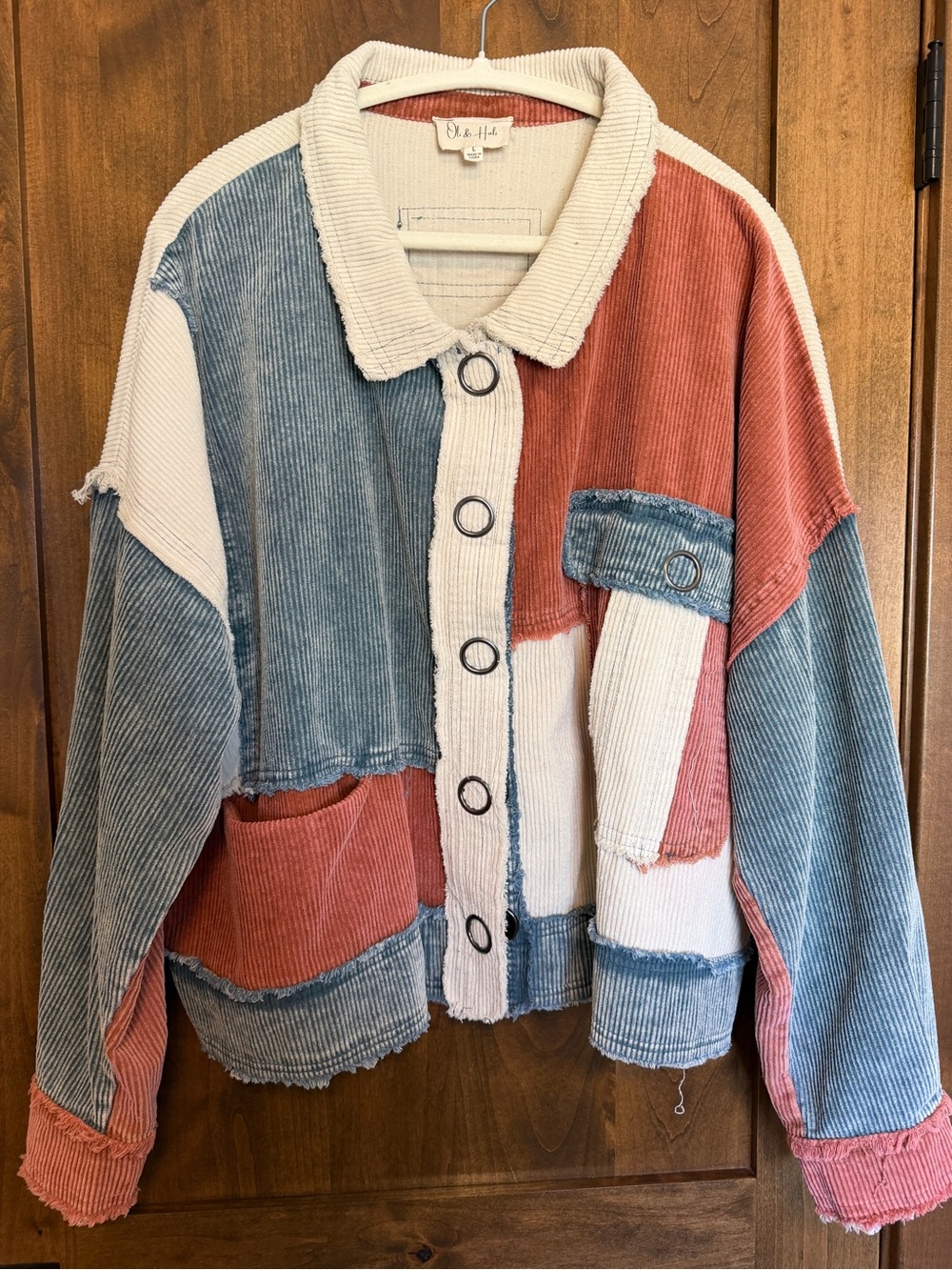OLI & HALI corduroy snap front jacket - size L - NEW
